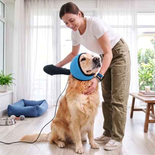 Dog Ear Wraps for Fireworks Storm Noise Blocking (LakeBlue / L)