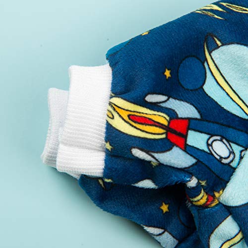 Small Dogs Outfit Soft Puppy Onesies Pjs Dog Pajamas Pet Coat Cat Apparel Comfy Doggie Jumpsuit Bodysuit for All Seasons (Rocket / Medium)