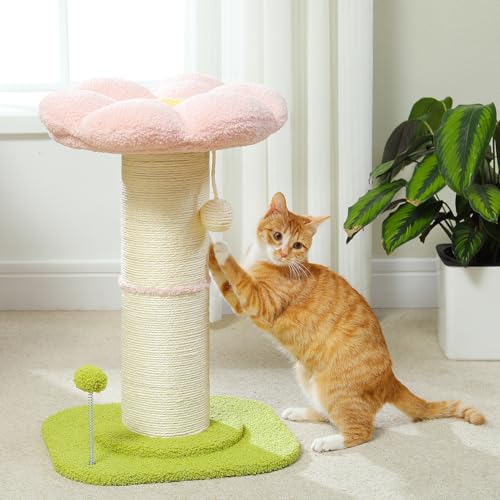 Flower Cat Scratching Post (Thick Post / Pink FLower)