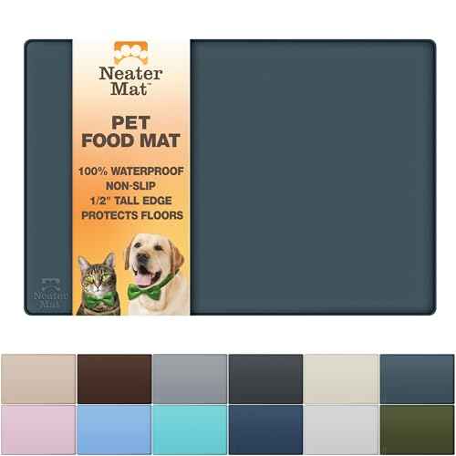 Neater Mat Pet Mats for Food and Water (24"L x 16"W / Slate Blue)