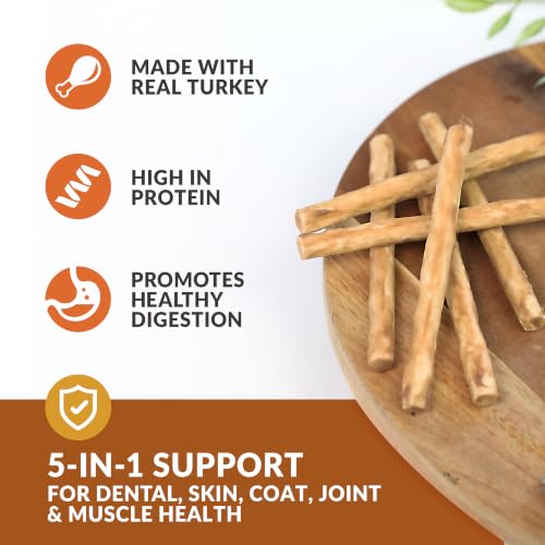 Turkey Collagen Sticks for Dogs 25 Pack (5.7 Ounce (Pack of 25))