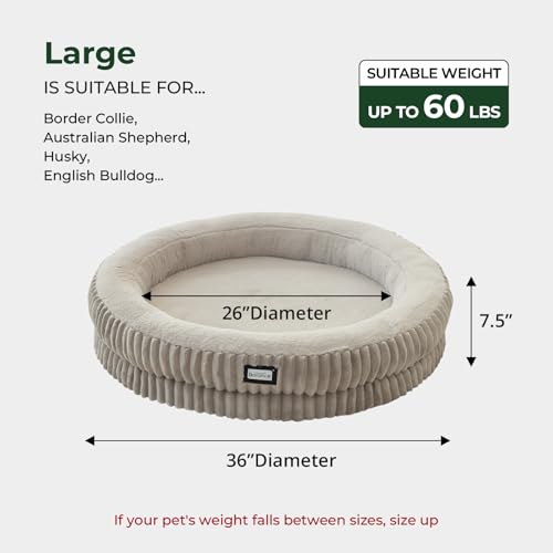 Donut Dog Bed (36.0"L x 36.0"W x 7.5"Th / Wind Chime)