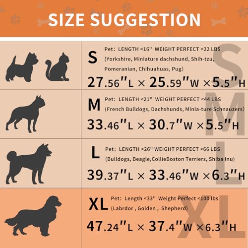 Dog Couch Bed for Large Dogs (Off white / X-Large(47.24"L X 37.4"W X 6.3"Th))