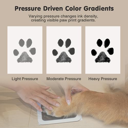 Inkless Paw Print Kit for Dogs (Black Pad,Walnut Wood Frame / 4-Pack,Large)