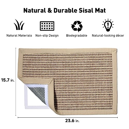 Cat Scratcher Mat (Cream-Thicken-23.6 x 15.7 Inch)