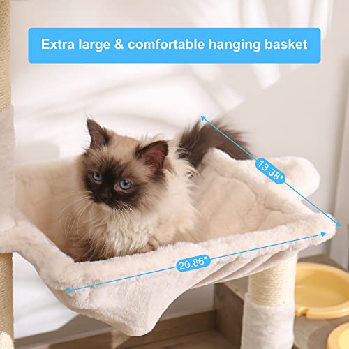 Cat Tree Tower (L (28.3"×17.7"×48.0") / Rustic Gray)
