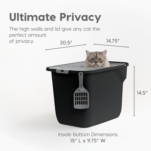 Large Top Entry Cat Litter Box (Top Entry / Black)