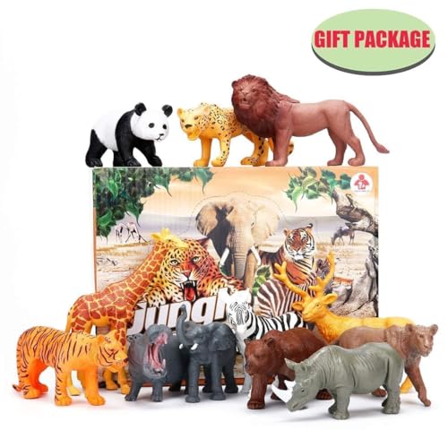 24Pcs Safari & Zoo Animals Figures (Safari Animals Figures)
