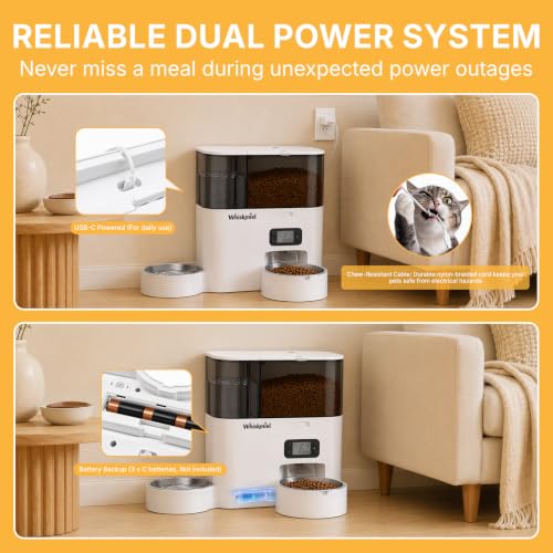 5L Automatic Cat Feeder & 3L Water Dispenser (White)
