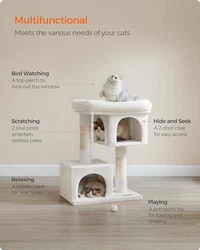 Cat Tree 33.1 (L (23.6"L x 15.7"W x 33.1"H) / Cream White)