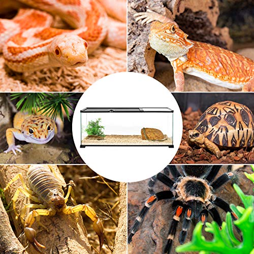 20 Gallon Reptile Glass Terrarium Easy Clean Tank 30" x 12" x 12" Dual Top Sliding Top Cover for Reptile Snake Hamster Hedgehog Small Animals