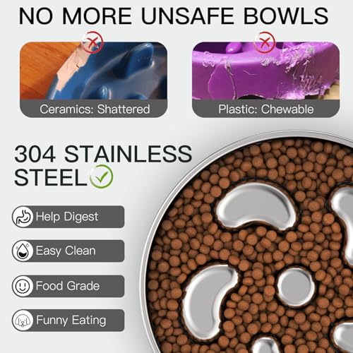 Slow Feeder Dog Bowl (Spiral-1Pack / M 2~2.5Cups)
