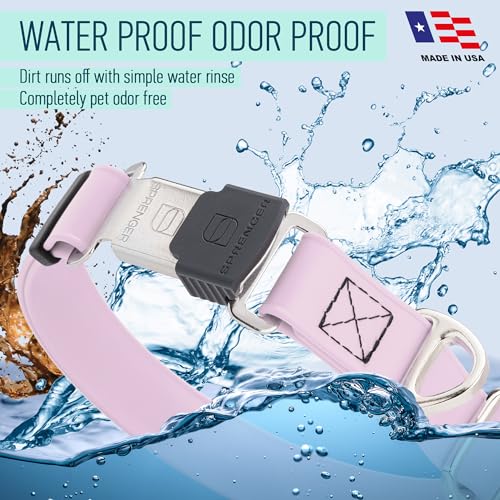Biothane Waterproof Dog Collar with Herm Sprenger Stainless Steel Quick Release Buckle (W 1" x L 15"-25" / Pastel Purple)