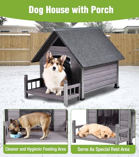 Heated Dog House Outdoor for Winter with Anti