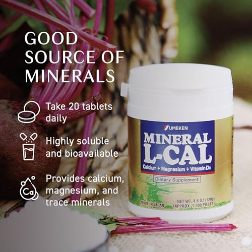 Mineral L Cal Calcium with Vitamin D3 (1,300 Count (130 Gram) (Pack of 2))