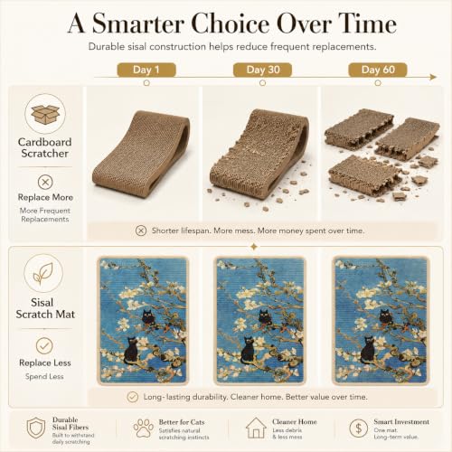 Art Sisal Cat Scratcher Mat (Almond Blossoms)