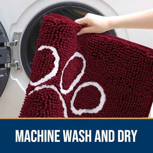 Dog Door Mat for Muddy Paws 59x32 (Burgundy / 59" X 32")