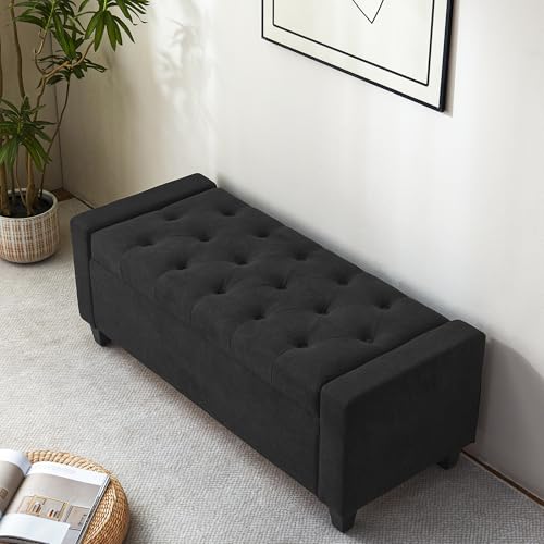 Ottoman with Storage (Dark Grey)