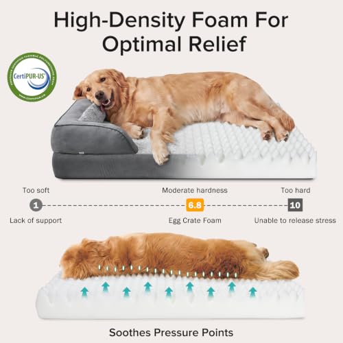 XXL Plus Orthopedic Dog Beds Large Sized (Grey / XXL- PLUS (53"x 42"x 8"))