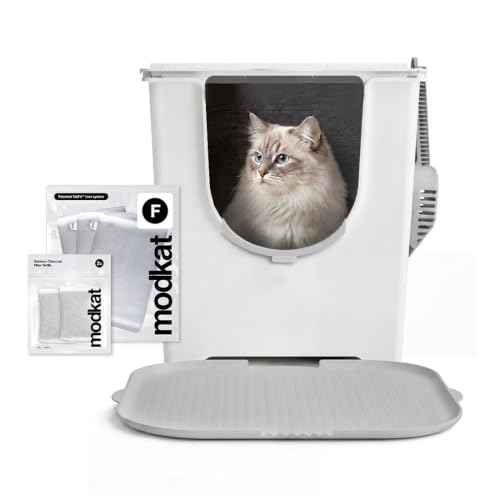 Flip Covered Cat Litter Box Starter Kit (Starter Kit - White Litter Box / Gray Mat)