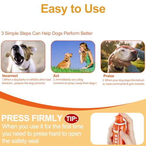 Spray Corrector Dog 80ml 3 Pack Corrector Spray for Dog to Stops Barking (orange-3PP)