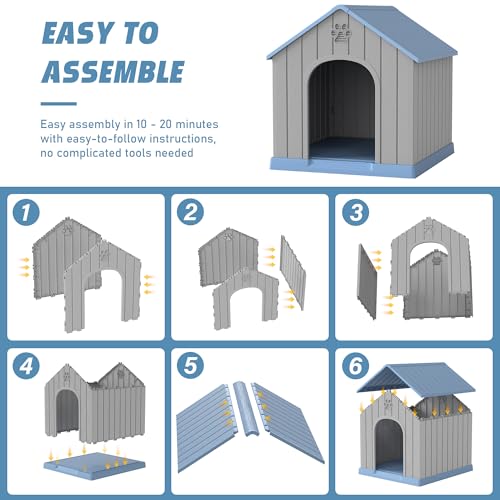 Dog House Outdoor Indoor (Blue1 / 26.18''L × 24.02''W × 25.98''H)