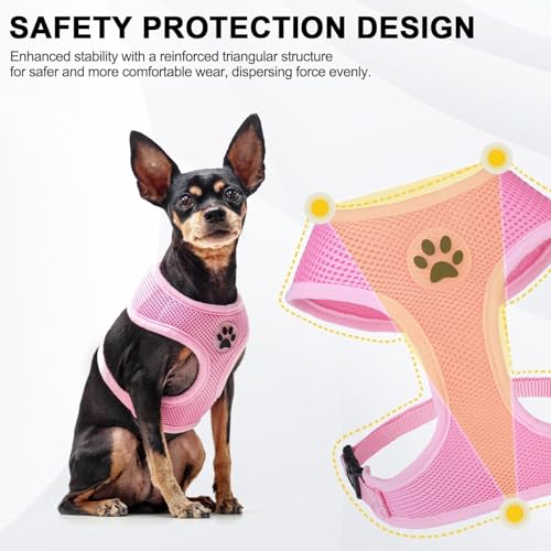 Small Dog Harness (XS (NECK: 10", CHEST: 10"-14") / Pink)
