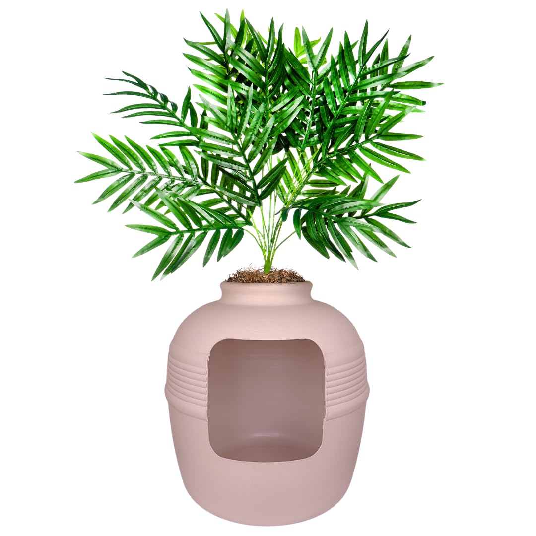 Original Hidden Litter Box Planter (Palm Plant / Base Kit / Blush Coral)