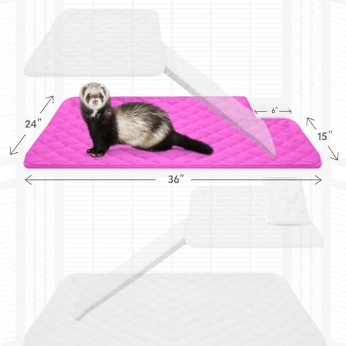 Fitted Fleece Top Pan Liner for Critter Nation Cage (Pink / 36.2"L x 24.0"W x 0.1"H)