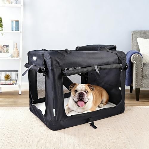 3 Door Soft Dog Crates Kennel (Graphite Black)
