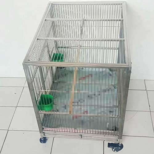 Stainless Steel Bird Cage Metal Rectangle Bird Cage Parrot Bird Cage Outdoor Large Bird Cage with Tray Pet Supplies (Bird Cage XL)