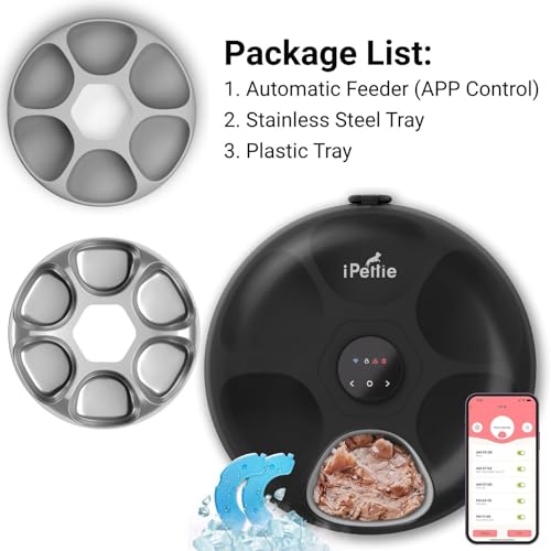 Donut Frost WiFi 6 Meal Automatic Wet Food Feeder with Ice Packs (Fusion Black)