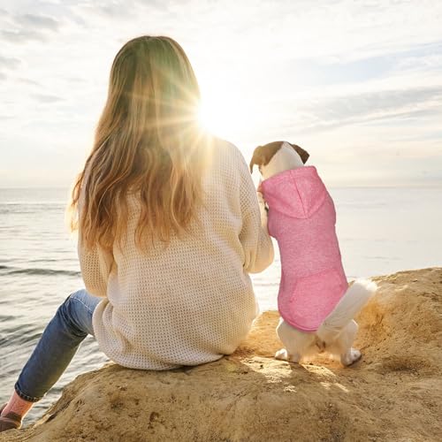 Dog Sweaters for Small Dogs Dog Hoodie Fleece Soft Pet Clothes Sweatshirt with Pocket Pet Hoodie for Small Dogs Puppy Sweater (X-Small / Pink)