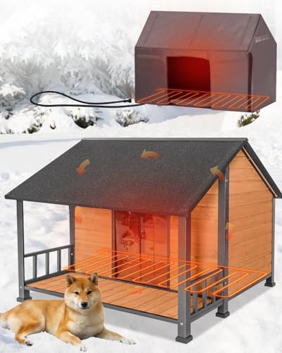 Large Heated Dog House Outdoor for Midum
