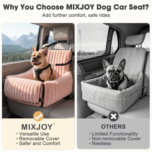 6-in-1 Dog Car Seat for Small/Medium Dogs up to 23 lbs, Pink (Pink)