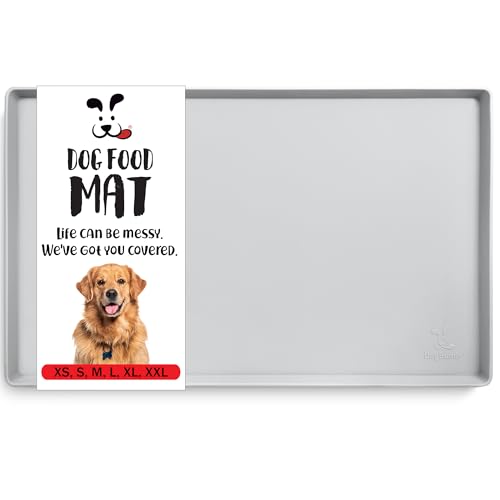 Dog Food Mat Waterproof Dog Bowl Mat for Food and Water (Medium: 21" x 14" / Mist)