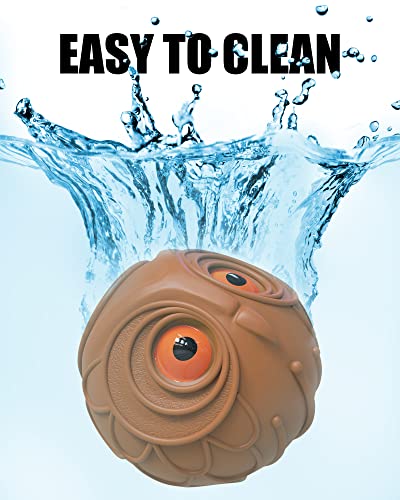 Giggle Ball for Dogs Owl Toys for Aggressive Chewers Dog Ball Toy for Puppy Medium Large Dogs Fun Gift for Dog Natural Rubber Hoot Brown (Brown Owl Orange Eyes)