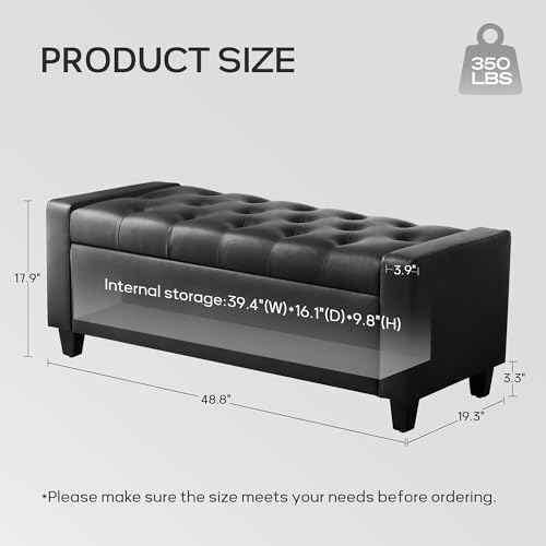 Ottoman with Storage (Black-pu)