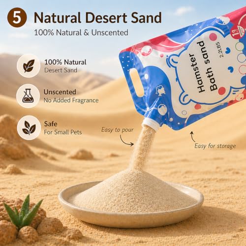 Hamster Sand 2.2 lbs Natural Desert Bath Sand & Potty Litter (DesertBathSand1kg)