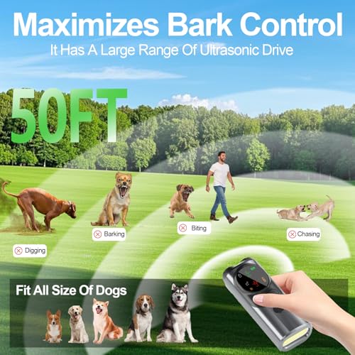 Dog Sonic Bark Deterrents Devices for Own or Neighbor's Dog (Grey)