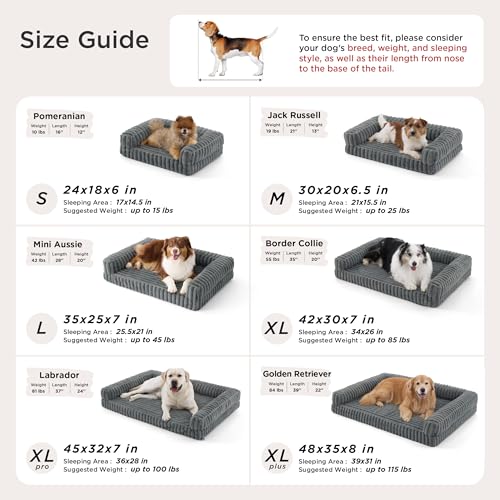 ComfyFleece® Memory Foam Orthopedic XL Plus Dog Bed 45" (Amphora / 45.0"l X 32.0"w X 7"th)