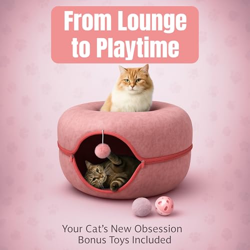 Cat Tunnel Bed for Indoor Cats Large