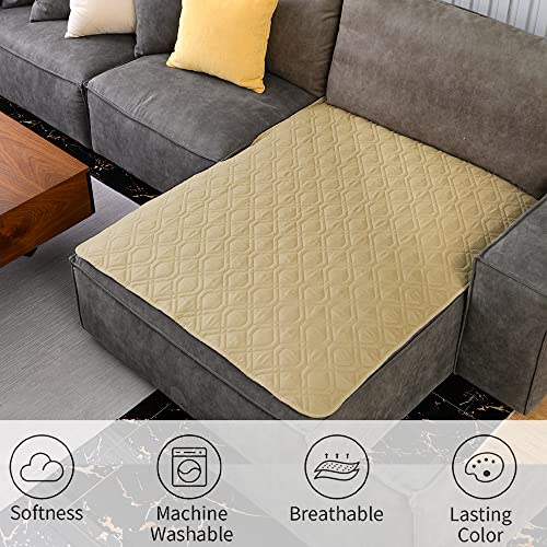 Waterproof Dog Bed Cover Pet Blanket for Furniture Bed Couch Sofa Reversible (40x50 Inch (Pack of 1) / Beige+lightgrey)