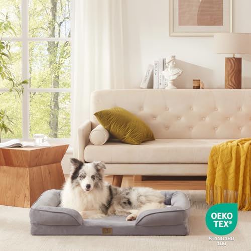 Orthopedic Dog Bed (38.0"L x 28.0"W x 6.5"Th / Light Grey)