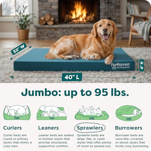 Water Resistant Cooling Gel Dog Bed for Large Dogs w (Jumbo / Deep Lagoon)