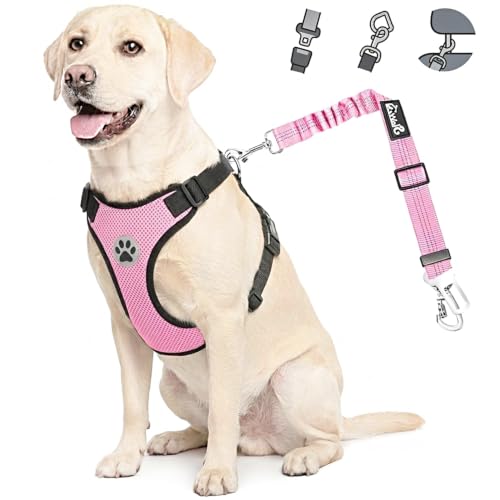 Dog Car Harness Seat Belt (Small / A-Pink)