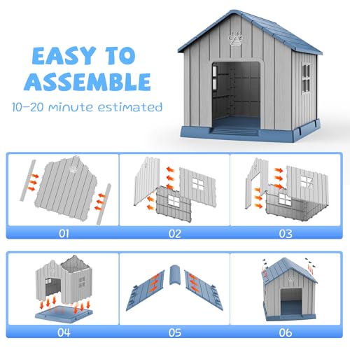 Dog House Outdoor (Blue / 31.18*33.7*32.52)
