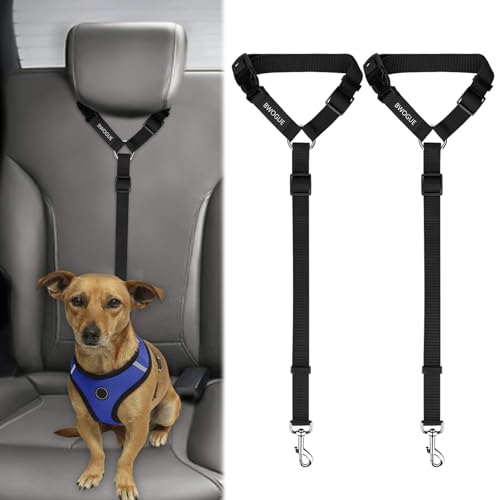 2 Pack Dog Seat Belt for Car (Black)