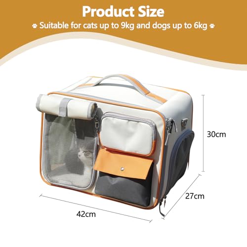 Dog Backpack Pet Backpack with Upgrade Waist Cushion Design to Better Fit The Waist (White)