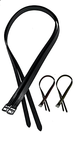 Genuine Leather English Stirrup Leathers (54 us / Black)